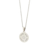 Collier en argent gravé - noms et symboles ronds